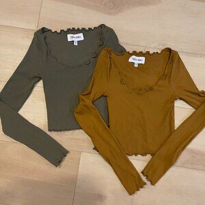 BUNDLE of Organic Basics scoop neck crop long-sleeve top